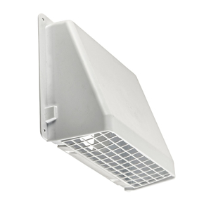 Picture of 7" WHITE PLASTIC WALL    CAP WITH DAMPER AND SCREEN